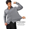 image:imageCOOFANDY Mens Stretch Dress Shirts Muscle Fit Wrinkle Free Long Sleeve Button Down Shirt Business Casual ShirtsLight Grey