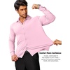 image:imageCOOFANDY Mens Stretch Dress Shirts Muscle Fit Wrinkle Free Long Sleeve Button Down Shirt Business Casual ShirtsLight Pink