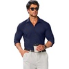 image:imageCOOFANDY Mens Stretch Dress Shirts Muscle Fit Wrinkle Free Long Sleeve Button Down Shirt Business Casual ShirtsNavy Blue