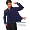 image:imageCOOFANDY Mens Stretch Dress Shirts Muscle Fit Wrinkle Free Long Sleeve Button Down Shirt Business Casual ShirtsNavy Blue