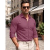 image:imageCOOFANDY Mens Stretch Dress Shirts Muscle Fit Wrinkle Free Long Sleeve Button Down Shirt Business Casual ShirtsPurple