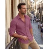 image:imageCOOFANDY Mens Stretch Dress Shirts Muscle Fit Wrinkle Free Long Sleeve Button Down Shirt Business Casual ShirtsPurple