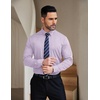image:imageCOOFANDY Mens Stretch Dress Shirts Muscle Fit Wrinkle Free Long Sleeve Button Down Shirt Business Casual ShirtsPurple Stripes