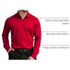 image:imageCOOFANDY Mens Stretch Dress Shirts Muscle Fit Wrinkle Free Long Sleeve Button Down Shirt Business Casual ShirtsRed