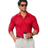 image:imageCOOFANDY Mens Stretch Dress Shirts Muscle Fit Wrinkle Free Long Sleeve Button Down Shirt Business Casual ShirtsRed