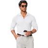 image:imageCOOFANDY Mens Stretch Dress Shirts Muscle Fit Wrinkle Free Long Sleeve Button Down Shirt Business Casual ShirtsWhite