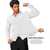image:imageCOOFANDY Mens Stretch Dress Shirts Muscle Fit Wrinkle Free Long Sleeve Button Down Shirt Business Casual ShirtsWhite