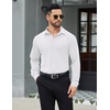 image:imageCOOFANDY Mens Stretch Dress Shirts Muscle Fit Wrinkle Free Long Sleeve Button Down Shirt Business Casual ShirtsWhite