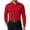 image:imageCOOFANDY Mens Dress Shirts Long Sleeve Button Down Shirts Regular Fit Business Casual ShirtsRed