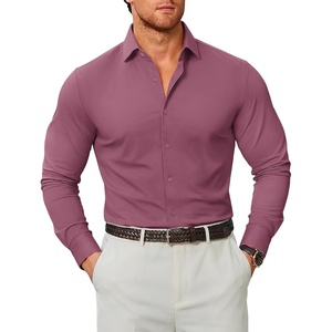 image:imageCOOFANDY Mens Stretch Dress Shirts Muscle Fit Wrinkle Free Long Sleeve Button Down Shirt Business Casual ShirtsPurple