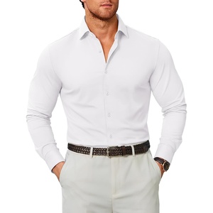 image:imageCOOFANDY Mens Stretch Dress Shirts Muscle Fit Wrinkle Free Long Sleeve Button Down Shirt Business Casual ShirtsWhite