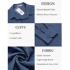 image:imageCOOFANDY Mens Button Down Shirt Long Sleeve Casual Untucked Shirts Textured Summer Beach ShirtsDenim Blue