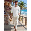 image:imageCOOFANDY Mens Button Down Shirt Long Sleeve Casual Untucked Shirts Textured Summer Beach ShirtsWhite