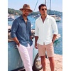 image:imageCOOFANDY Mens Button Down Shirt Long Sleeve Casual Untucked Shirts Textured Summer Beach ShirtsWhite