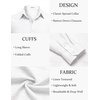 image:imageCOOFANDY Mens Button Down Shirt Long Sleeve Casual Untucked Shirts Textured Summer Beach ShirtsWhite