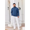 image:imageCOOFANDY Mens Quarter Zip Pullover Sweatshirts 14 Zip Long Sleeve Sweater  Mock Neck Sweater Polo Casual Business Winter Fall Leather label and Zipper Pull quilted fabric with a grid patternDenim Blue