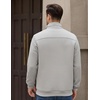 image:imageCOOFANDY Mens Quarter Zip Pullover Sweatshirts 14 Zip Long Sleeve Sweater  Mock Neck Sweater Polo Casual Business Winter Fall Leather label and Zipper Pull quilted fabric with a grid patternLight Grey