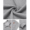 image:imageCOOFANDY Mens Quarter Zip Pullover Sweatshirts 14 Zip Long Sleeve Sweater  Mock Neck Sweater Polo Casual Business Winter Fall Leather label and Zipper Pull quilted fabric with a grid patternLight Grey