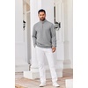 image:imageCOOFANDY Mens Quarter Zip Pullover Sweatshirts 14 Zip Long Sleeve Sweater  Mock Neck Sweater Polo Casual Business Winter Fall Leather label and Zipper Pull quilted fabric with a grid patternLight Grey