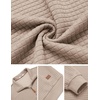 image:imageCOOFANDY Mens Quarter Zip Pullover Sweatshirts 14 Zip Long Sleeve Sweater  Mock Neck Sweater Polo Casual Business Winter Fall Leather label and Zipper Pull quilted fabric with a grid patternLight Khaki