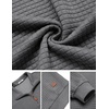 image:imageCOOFANDY Mens Quarter Zip Pullover Sweatshirts 14 Zip Long Sleeve Sweater  Mock Neck Sweater Polo Casual Business Winter Fall Leather label and Zipper Pull quilted fabric with a grid patternDark Grey