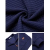 image:imageCOOFANDY Mens Quarter Zip Pullover Sweatshirts 14 Zip Long Sleeve Sweater  Mock Neck Sweater Polo Casual Business Winter Fall Leather label and Zipper Pull quilted fabric with a grid patternNavy Blue