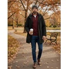 image:imageCOOFANDY Mens Quarter Zip Pullover Sweatshirts 14 Zip Long Sleeve Sweater  Mock Neck Sweater Polo Casual Business Winter Fall Leather label and Zipper Pull quilted fabric with a grid patternWine Red