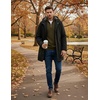 image:imageCOOFANDY Mens Quarter Zip Pullover Sweatshirts 14 Zip Long Sleeve Sweater  Mock Neck Sweater Polo Casual Business Winter Fall Leather label and Zipper Pull quilted fabric with a grid patternArmy Green