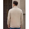 image:imageCOOFANDY Mens Quarter Zip Pullover Sweatshirts 14 Zip Long Sleeve Sweater  Mock Neck Sweater Polo Casual Business Winter Fall Leather label and Zipper Pull quilted fabric with a grid patternLight Khaki