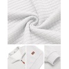 image:imageCOOFANDY Mens Quarter Zip Pullover Sweatshirts 14 Zip Long Sleeve Sweater  Mock Neck Sweater Polo Casual Business Winter Fall Leather label and Zipper Pull quilted fabric with a grid patternWhite