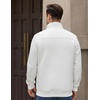 image:imageCOOFANDY Mens Quarter Zip Pullover Sweatshirts 14 Zip Long Sleeve Sweater  Mock Neck Sweater Polo Casual Business Winter Fall Leather label and Zipper Pull quilted fabric with a grid patternWhite