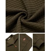 image:imageCOOFANDY Mens Quarter Zip Pullover Sweatshirts 14 Zip Long Sleeve Sweater  Mock Neck Sweater Polo Casual Business Winter Fall Leather label and Zipper Pull quilted fabric with a grid patternArmy Green