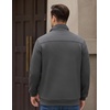 image:imageCOOFANDY Mens Quarter Zip Pullover Sweatshirts 14 Zip Long Sleeve Sweater  Mock Neck Sweater Polo Casual Business Winter Fall Leather label and Zipper Pull quilted fabric with a grid patternDark Grey