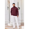 image:imageCOOFANDY Mens Quarter Zip Pullover Sweatshirts 14 Zip Long Sleeve Sweater  Mock Neck Sweater Polo Casual Business Winter Fall Leather label and Zipper Pull quilted fabric with a grid patternWine Red