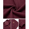 image:imageCOOFANDY Mens Quarter Zip Pullover Sweatshirts 14 Zip Long Sleeve Sweater  Mock Neck Sweater Polo Casual Business Winter Fall Leather label and Zipper Pull quilted fabric with a grid patternWine Red