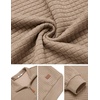 image:imageCOOFANDY Mens Quarter Zip Pullover Sweatshirts 14 Zip Long Sleeve Sweater  Mock Neck Sweater Polo Casual Business Winter Fall Leather label and Zipper Pull quilted fabric with a grid patternDark Khaki