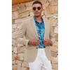 image:imageCOOFANDY Mens Casual Blazer Lightweight Sport Coat Linen Blazer Suit Jacket  2 Button Mens Blazer Smooth and Comfortable Structured feel Natural textureBreathable and Lightweight for All Year WearKhaki
