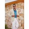image:imageCOOFANDY Mens Casual Blazer Lightweight Sport Coat Linen Blazer Suit Jacket  2 Button Mens Blazer Smooth and Comfortable Structured feel Natural textureBreathable and Lightweight for All Year WearLight Khaki