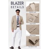 image:imageCOOFANDY Mens Casual Blazer Lightweight Sport Coat Linen Blazer Suit Jacket  2 Button Mens Blazer Smooth and Comfortable Structured feel Natural textureBreathable and Lightweight for All Year WearKhaki