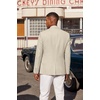 image:imageCOOFANDY Mens Casual Blazer Lightweight Sport Coat Linen Blazer Suit Jacket  2 Button Mens Blazer Smooth and Comfortable Structured feel Natural textureBreathable and Lightweight for All Year WearLight Khaki