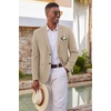 image:imageCOOFANDY Mens Casual Blazer Lightweight Sport Coat Linen Blazer Suit Jacket  2 Button Mens Blazer Smooth and Comfortable Structured feel Natural textureBreathable and Lightweight for All Year WearKhaki