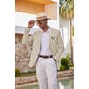 image:imageCOOFANDY Mens Casual Blazer Lightweight Sport Coat Linen Blazer Suit Jacket  2 Button Mens Blazer Smooth and Comfortable Structured feel Natural textureBreathable and Lightweight for All Year WearLight Khaki