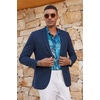 image:imageCOOFANDY Mens Casual Blazer Lightweight Sport Coat Linen Blazer Suit Jacket  2 Button Mens Blazer Smooth and Comfortable Structured feel Natural textureBreathable and Lightweight for All Year WearNavy Blue