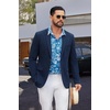 image:imageCOOFANDY Mens Casual Blazer Lightweight Sport Coat Linen Blazer Suit Jacket  2 Button Mens Blazer Smooth and Comfortable Structured feel Natural textureBreathable and Lightweight for All Year WearNavy Blue