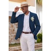 image:imageCOOFANDY Mens Casual Blazer Lightweight Sport Coat Linen Blazer Suit Jacket  2 Button Mens Blazer Smooth and Comfortable Structured feel Natural textureBreathable and Lightweight for All Year WearDark Blue