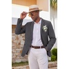 image:imageCOOFANDY Mens Casual Blazer Lightweight Sport Coat Linen Blazer Suit Jacket  2 Button Mens Blazer Smooth and Comfortable Structured feel Natural textureBreathable and Lightweight for All Year WearDark Grey