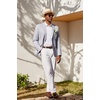 image:imageCOOFANDY Mens Casual Blazer Lightweight Sport Coat Linen Blazer Suit Jacket  2 Button Mens Blazer Smooth and Comfortable Structured feel Natural textureBreathable and Lightweight for All Year WearGrey
