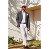 image:imageCOOFANDY Mens Casual Blazer Lightweight Sport Coat Linen Blazer Suit Jacket  2 Button Mens Blazer Smooth and Comfortable Structured feel Natural textureBreathable and Lightweight for All Year WearDark Grey