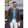 image:imageCOOFANDY Mens Casual Blazer Lightweight Sport Coat Linen Blazer Suit Jacket  2 Button Mens Blazer Smooth and Comfortable Structured feel Natural textureBreathable and Lightweight for All Year WearDark Grey