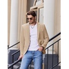 image:imageCOOFANDY Mens Casual Blazer Slim Fit Sport Coats One Button Suit Jacket  Casual BlazerCotton BlazerSmart CasualWeddingBusinessPromGraduationNotched Lapel1 Button Suit JacketPadded ShouldersKhaki